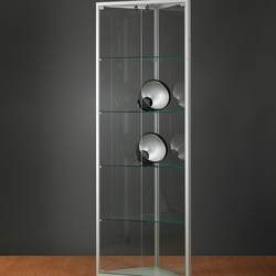 500 x 500 x 1984 Eckvitrine Silber