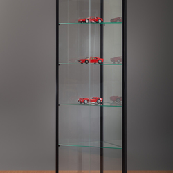 500 x 500 x 1984 mm Eckvitrine Schwarz