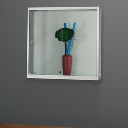 1000 x 300 x 984 Wandvitrine Silber