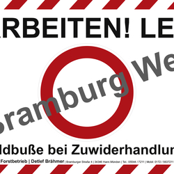 Absperrbanner für Forst & Holzrücker - Variante 01